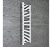 350mm Wide x 1200mm high Heated Towel Rail Straight Flat White Bathroom Warmer Radiator Rack Central Heating