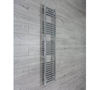 350mm wide x 1600mm high Small Narrow Heated Towel Rail Straight Flat Chrome Bathroom Warmer Radiator Rack