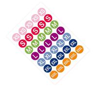 350PCS Adhesive Stick Size Sticker for Garment Organization Waterproof Color Coded Ticket Retail Warehouse Supply Labels Inventory Sticker