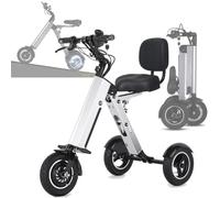 350W Electric Adults Trike Tricycle- with Seat, Foldable Powered Mobility Scooter, 10-Inch Tires 36V 8AH Battery, Reverse Function+ Key Switch, for Seniors Travel & Daily Use A