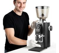 350W Electric Coffee Grinder - 64mm Flat Burr Espresso Bean Grinder with 9 Settings & LED Display - Professional Quality Coffee Mill for Perfectly Ground Beans - Black