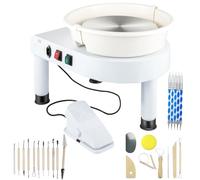 350W Electric Pottery Wheel with 25cm Turntable & Foot Pedal, 0-300 RPM Clay Forming Machine for Adults/Beginners (11lbs Capacity)