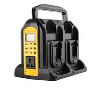 350W Power Inverter for Dewalt 20V 60V Lithium Ion Battery, 4 Port Pure Sine Wave Inverter (20V to 120V) with LED Light, 1 USB-C Port 3USB-A Power Station