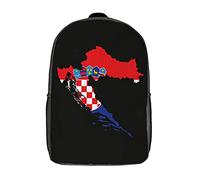 351 Handbags Map Of Croatia Rucksack Spacious Daypack Printed Children'S Backpack For Hiking, Camping, Work, 43X32X14Cm