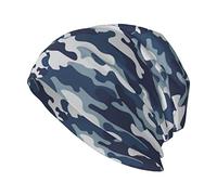 351 Knit Beanie Hat Blue Camouflage Adult Knit Winter Hats for Men Thin Men's Sports Hat Outdoor Skull Cap, for Shower, Cycling, Running