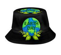351 Men Women Beach Sun Hat Earth and Green Leaves Earth Day Theme Sun Hat Foldable Travel Hats Breathable Fishing Hat for Teens Travel Fishing