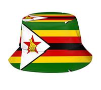 351 Men Women Bucket Hat Flag of Zimbabwe Fisherman Hat Foldable Fishing Hat Soft Fisherman Beach Sun Cap for Beach Summer Festival