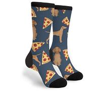 351 Men Women Warmer Socks Vizsla Pizza Walking Socks Thick Crew Socks Anti Blister Sports Socks For Cycling Sport Trekking