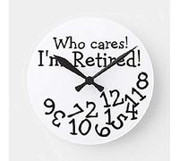 351 Round Frameless Wall Clock Who Cares I'M Retired - Funny Retirement Wall Clock Silent Quartz Decorative Clock Arabic Numerals Clocks Decorative For Bedroom School Living Room