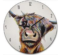 351 Round Wall Clock A Bad Hairstyle Day - Scottish Cow Clocks Decorative Large Number Frameless Wall Clock Arabic Numerals Home Decorative For Kitchen Kitchen Dining Room
