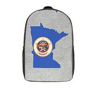 351 Rucksack Minnesota Map Flag Backpack Large Capacity Book Bag Resistant Bag For School, Travel, Work, 43X32X14Cm