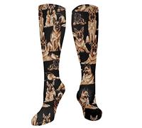 351 Thick Socks Dog Show Shepherd Germans Black Ladies Socks Striking Winter Socks Multi Coloured Boot Socks 50Cm For Halloween, Hiking, Great Gift