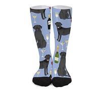 351 Winter Black Lab Wine Labrador Retriever Dog Blueberry Thick Socks for Hiking, Christmas, Child - Premium Work Ladies 50Cm