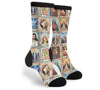 351 Women Men Calf Crew Socks Catholic Images Mid Calf Socks Super Soft Athletic Socks Thick Cushioned Socks For Cycling Sport Trekking