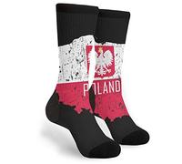 351 Women Men Sports Socks Poland Map Polish Flag Cushioned Socks Funky Boot Socks Anti Blister Athletic Crew Socks For Sport Running Camping