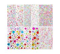 3514pcs Gem Stickers, 10 Sheets Self Adhesive Rhinestone, Stick on Gems Jewel Stickers for Crafts, Scrapbooking, DIY & Face Decorations(Color:Multicolor)
