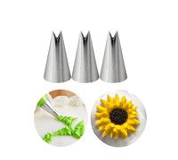 352 Leaf Piping Tip for Cake Decorating - Stainless Steel Pastry Tube for Elegant Floral Designs, 3 Pc