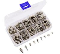 354Pcs Rivets Silver Metal Punk Decorative Rivets Screwing Pointed Button Buckles Craft Decoration Punk Fashion Hardware Kit