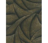 Non-woven wallpaper 3D look waves graphic black gold metallic 35506 (5,97£/1qm)