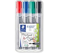 356 WP4 Lumocolor Flipchart Markers - Assorted Colours (Pack of 4)