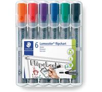 356 WP6 Lumocolor Flipchart Markers - Assorted Colours Pack of 1 (6 Count )