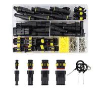 356Pcs 26 Kit Waterproof Automobile Electrical Connector with Ratchet Wire Crimper, 1/2/3/4/pin Automobile Wire Connector Kit Comfortable Operating Handle(355pcs)