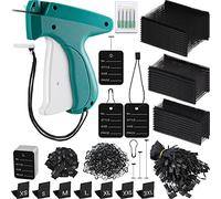 3576 Pcs Tagging Gun Clothes Garment Tag Attacher Kit with Needles Standard Plastic Barbs Fasteners Hang Tag Strings Gourd Safety Pins Retail Price Tags Size Labels for Store Warehouse (Black)