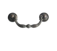 358 Antique Strip Zinc Alloy Drawer Cabinet Wardrobe Leaf Handle 69mm Hole Distance(1)