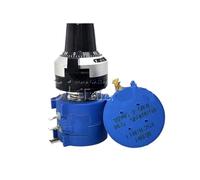 3590S-2 3590S Series Precision Multiturn Potentiometer 10 Ring Adjustable Resistor+1PCS Turns Counting Dial Rotary 6.35mm Knob(200 Ohm)