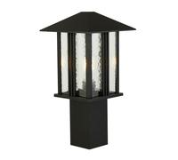 35cm 1 Light Garden Outdoor Yard Post Lamp Light Black With Water Glass Shade