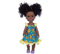 35cm/14in African Girl For Doll Cuddle For Doll With Full Body Washable Black Hair Company For Baby G Dolls That Look Real And They Are Tiny Dolls Silicone Girl Newborn