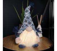 35cm Battery Operated Light up Sitting Christmas Gonk in Light Blue