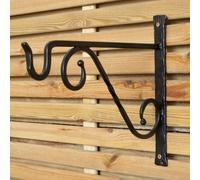 35cm Black Metal Heavy Duty Twisted Garden Patio Wall Bracket Hook for Hanging Planter