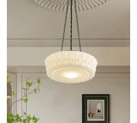 35cm Extra Large Schoolhouse Milk Glass Pendant Light Mid Century Modern Hanging Lamp Farmhouse Vintage Lamp Nordic Coastal Chandelier for Kitchen Island Dining Room Bedroom Cafe Bar