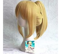 35cm Fate stay night saber lily Cosplay Full Wig Golden Synthetic Hair Wigs With Ponytail+hairnet