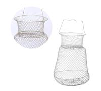 35cm Folding Crab Fishing Net Iron Wire Large Opening Shore Fishing | Mesh Hole Design, Suitable for Crawfish and Bait Fish, Convenient Access, Useful for Lake Fishing and Fishermen Random Color