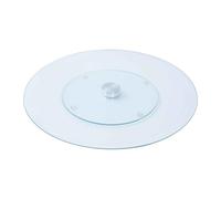 35cm Glass Lazy Susan Turntable with Rotating Design, Non-Slip Base, Round Rotating Serving Tray for Dining Table, Parties, Centrepiece Display, Kitchen Organiser (Glass)