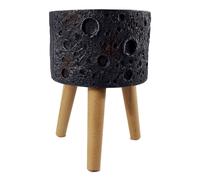 35cm Large Black Lunar Planter Modern Indoor Plant Pot Home Decor