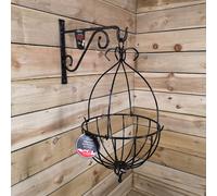 35cm Large Black Metal Spanish Garden Wall Hanging Basket - Samuel Alexander | TJ Hughes