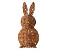 35CM Large Light up Artificial Rattan Bunny Easter Lighted Wicker, Farmhouse Rabbit Easter Decorations for Outdoor Home Front Porch Entryway Courtyard Lawn