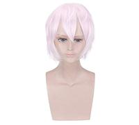 35Cm Length Pink White And Deep Red Cosplay Wig Game Arcanum Wig Short Cosplay For Man And Women Wig Synthetic Cosplay Wig Head PL-598-1