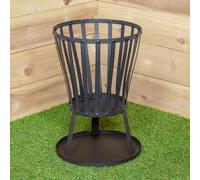 35cm Outdoor Black Steel Garden Log Burner Fire Basket - Single - Samuel Alexander | TJ Hughes