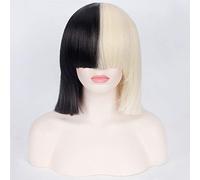 35cm Short Ombre Synthetic Hair SIA cosplay wig Women Straight Mix black light Golden Bob sia Wigs One Size wig