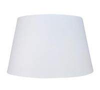 35cm Tapered Drum Lampshade - 14 Colours, Dual Shade Ring, Ceiling Pendant or Table/Floor Lamp Shade, Easy Fit, Modern Fabric Light Shade (White)