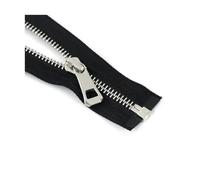 35cm to 85cm Metal Zipper Open-End for Handbags Replacement Clothing Shoes Repair Kits Sewing Accessories 5#,Black Silver,55cm-2Pcs