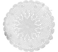 (35cm, White) Cotton Lace Table Placemat | Cotton Braided Handmade Crochet Table Mat - Round Shape Lace Braided Decoration for Kitchen, Work Area, Dinner Table,