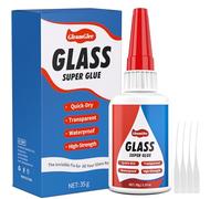 35g Glass Glue, Instant Ultra Strong Super Glue for Glass - Waterproof, Clear, Adhesive Repair Acrylic, Mirror, Crystal, Craft and More