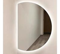 35in Smart Touch Bathroom Vanity Mirror Anti-Fog LED Backlit 3 Color Temperature Modern Elegant Design Left Cut Wall-Mounted Perfect for Home Decor