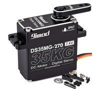 35KG Waterproof High Torque Servo 7.4V Coreless RC Steering Servo Motors Metal Gear Digital Servo for 1/8 1/10 1/12 RC Car, R/C Model DIY Car Robot High Speed Servo with 25T Servo Horn, 270 Degree