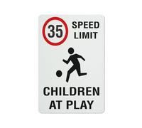35Km Speed Limit Children At Play Sign 12 X 8 Inches Aluminum Sign Reflective - Uv Protected, Waterproof, Weatherproof And Fade Resistant - 4Pre-Drilled Holes